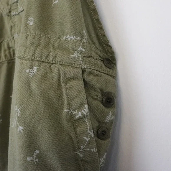 THE GREAT. The Easy Overall Jumpsuit Sprig Print Green XS - Picture 6 of 11